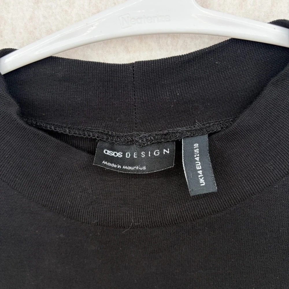 ASOS DESIGN Womens Black Long Sleeve Mock Neck Thong Bodysuit Size US 10